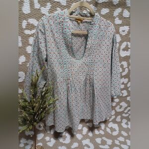 Roberta Roller Rabbit Multicolor Geometric Blouse